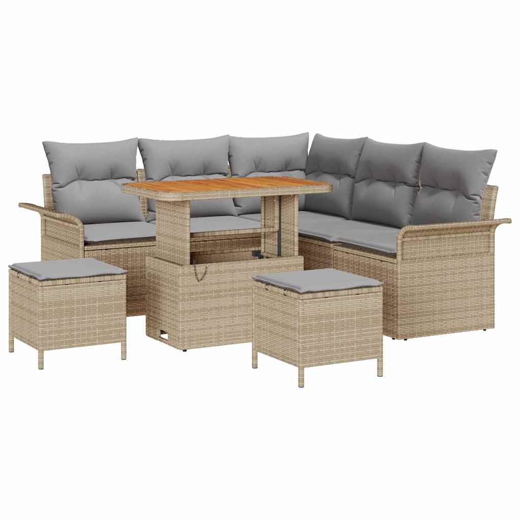 Set Divano da Giardino 8 pcs Beige polyrattan - homemem39