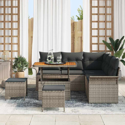 Set Divano da Giardino 8 pcs Grigio polyrattan - homemem39
