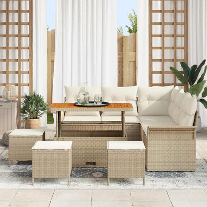 Set Divano da Giardino 9 pcs Beige polyrattan - homemem39