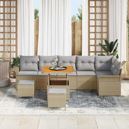 Set Divano da Giardino 9 pcs Beige polyrattan - homemem39