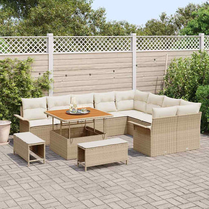 Set Divano da Giardino 12 pcs Beige polyrattan - homemem39