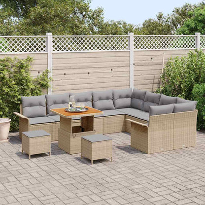 Set Divano da Giardino 12 pcs Beige polyrattan - homemem39