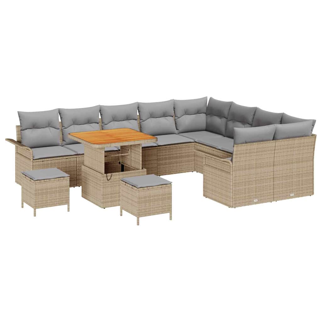 Set Divano da Giardino 12 pcs Beige polyrattan - homemem39