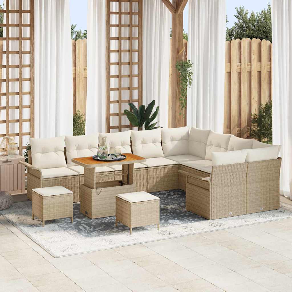 Set Divano da Giardino 12 pcs Beige polyrattan - homemem39