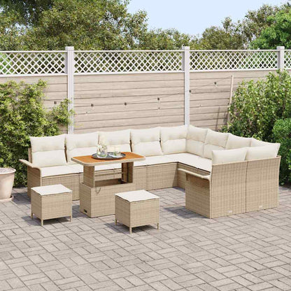 Set Divano da Giardino 12 pcs Beige polyrattan - homemem39