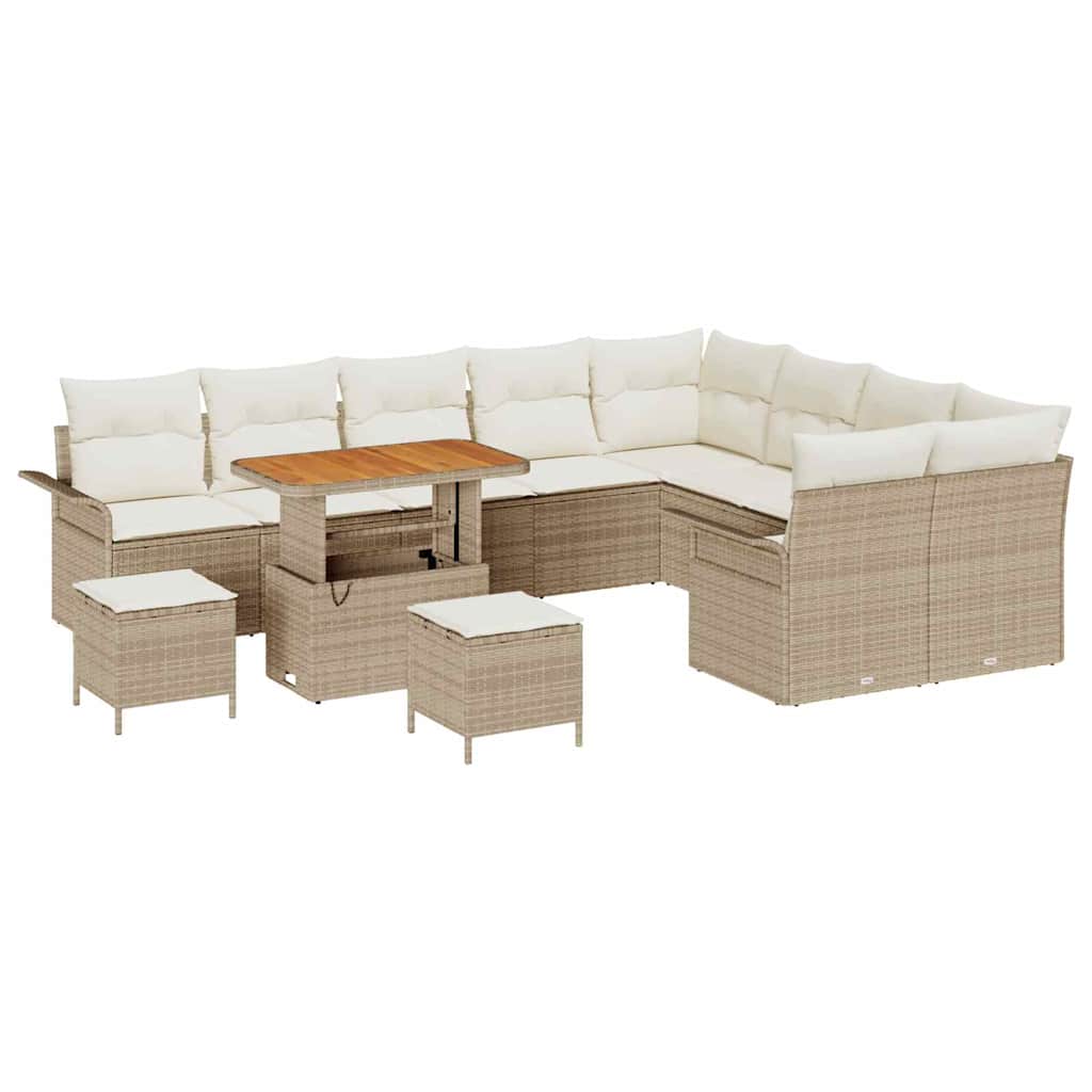 Set Divano da Giardino 12 pcs Beige polyrattan - homemem39