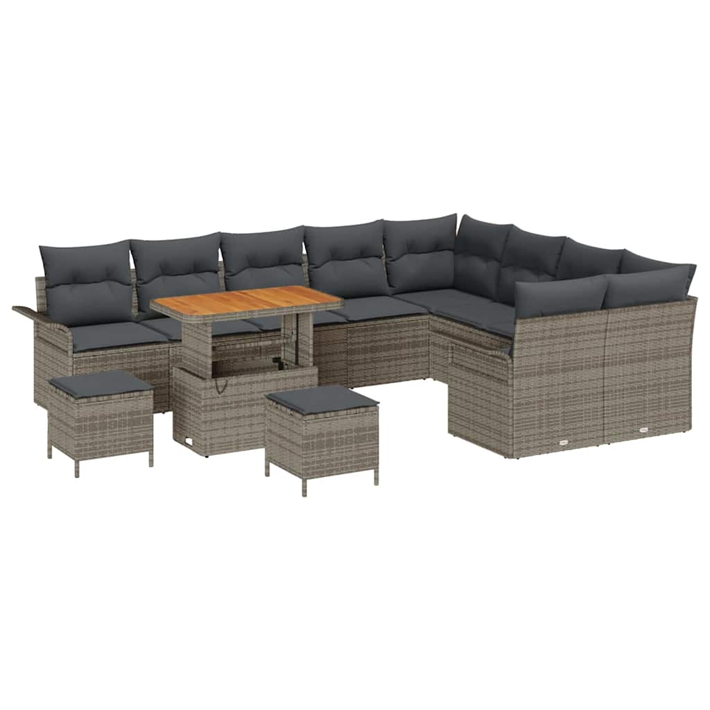 Set Divano da Giardino 12 pcs Grigio polyrattan - homemem39
