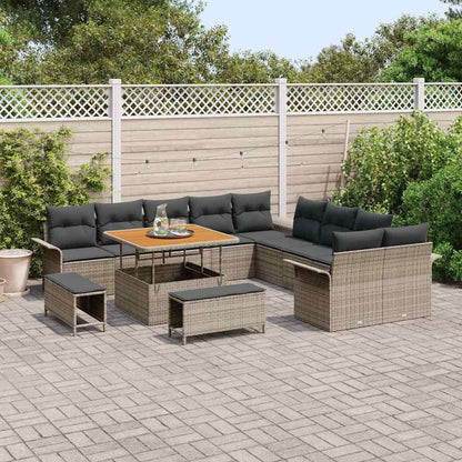 Set Divano da Giardino 13 pcs Grigio polyrattan - homemem39