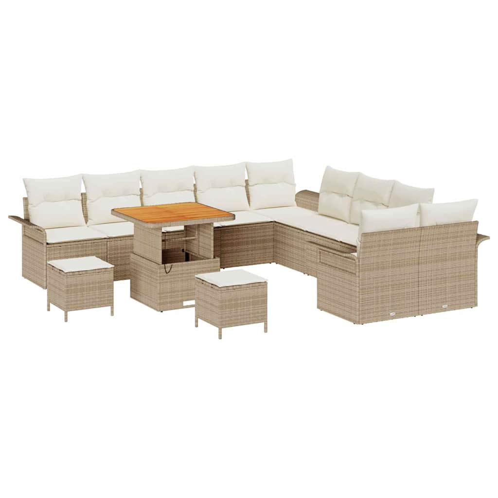 Set Divano da Giardino 13 pcs Beige polyrattan - homemem39