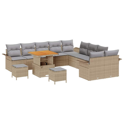 Set Divano da Giardino 13 pcs Beige polyrattan - homemem39