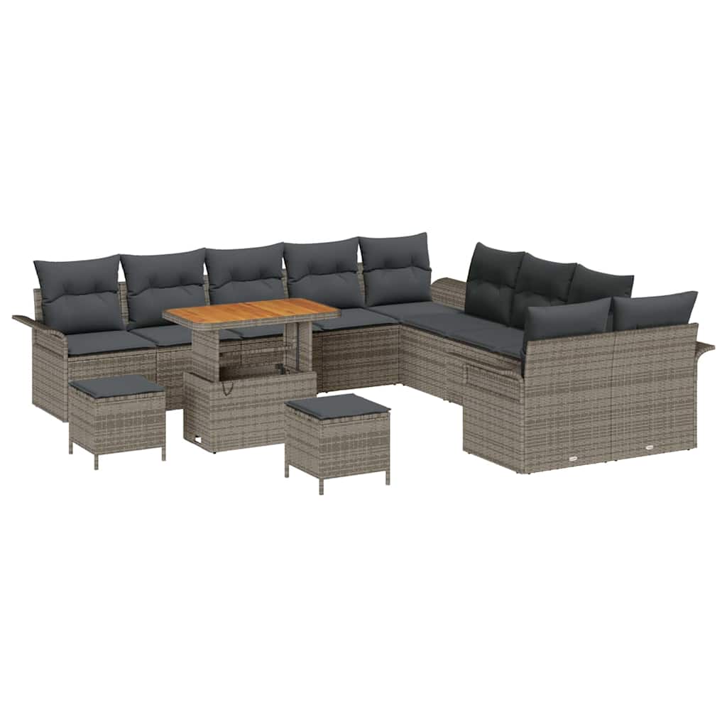 Set Divano da Giardino 13 pcs Grigio polyrattan - homemem39