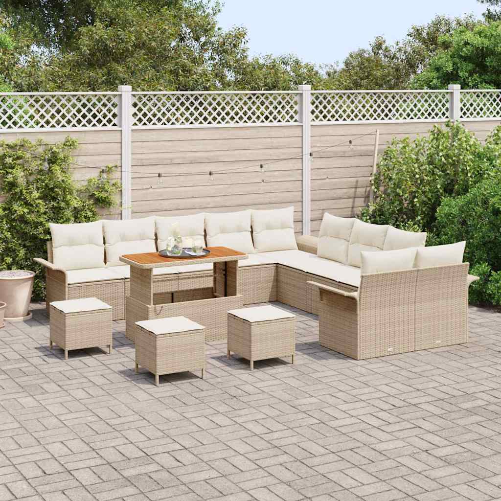 Set Divano da Giardino 14 pcs Beige polyrattan - homemem39