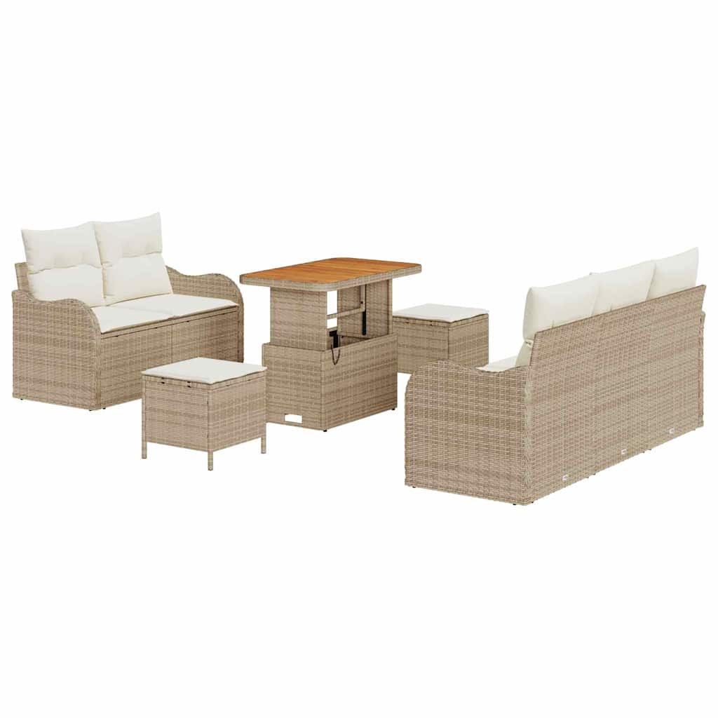 Set Divano da Giardino 8 pcs Beige polyrattan - homemem39
