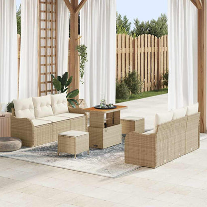 Set Divano da Giardino 9 pcs Beige polyrattan - homemem39