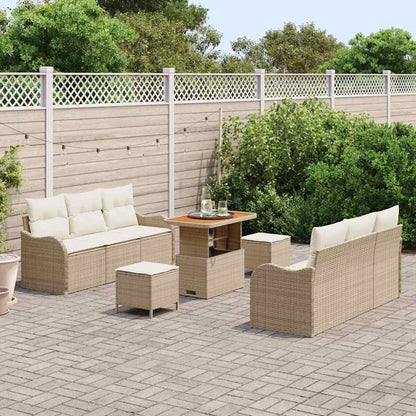 Set Divano da Giardino 9 pcs Beige polyrattan - homemem39