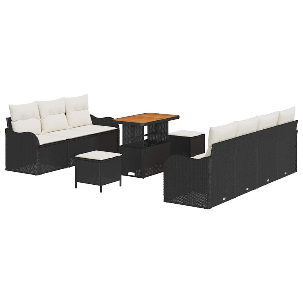 Set Divano da Giardino 10 pcs Nero polyrattan - homemem39
