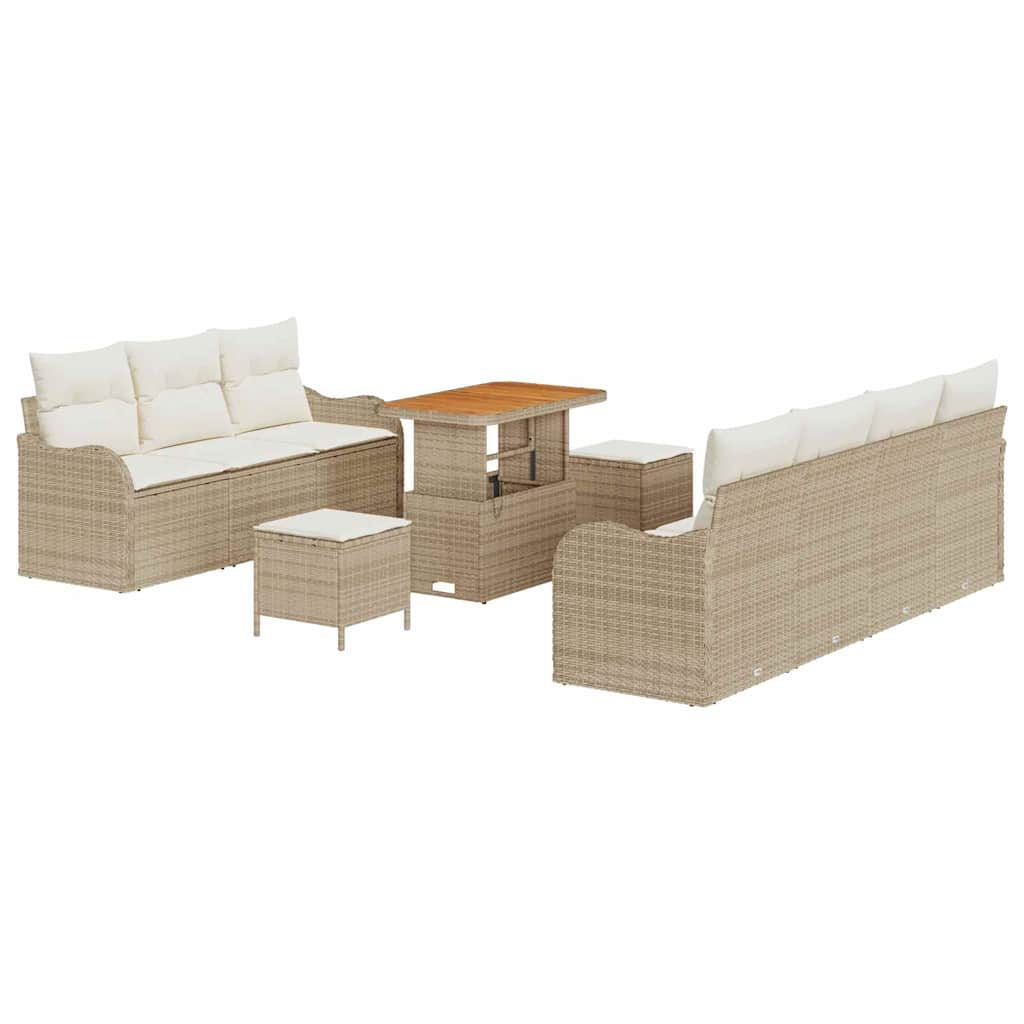 Set Divano da Giardino 10 pcs Beige polyrattan - homemem39