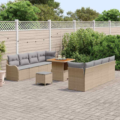 Set Divano da Giardino 11 pcs Beige polyrattan - homemem39