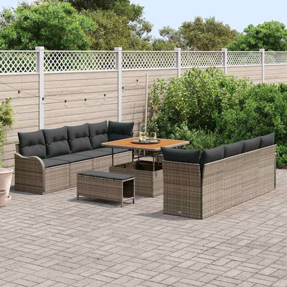 Set Divano da Giardino 11 pcs Grigio polyrattan - homemem39