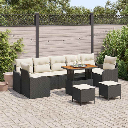Set Divano da Giardino 10 pcs Nero polyrattan - homemem39