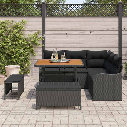 Set Divano da Giardino 8 pcs Nero polyrattan - homemem39