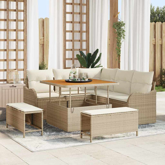 Set Divano da Giardino 8 pcs Beige polyrattan - homemem39