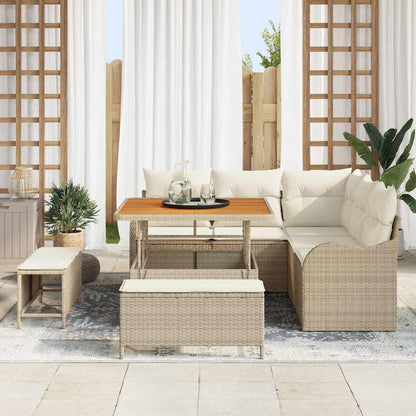 Set Divano da Giardino 8 pcs Beige polyrattan - homemem39