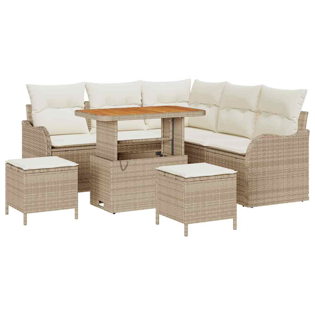 Set Divano da Giardino 8 pcs Beige polyrattan - homemem39