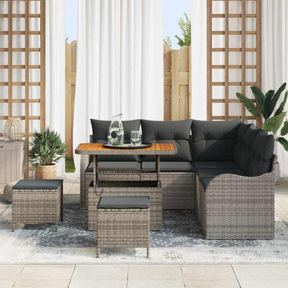 Set Divano da Giardino 8 pcs Grigio polyrattan - homemem39