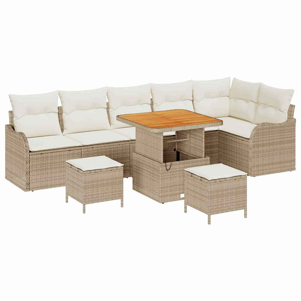 Set Divano da Giardino 9 pcs Beige polyrattan - homemem39