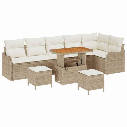 Set Divano da Giardino 9 pcs Beige polyrattan - homemem39