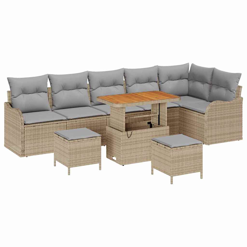 Set Divano da Giardino 9 pcs Beige polyrattan - homemem39