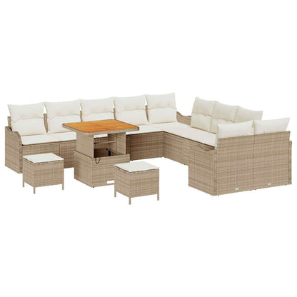 Set Divano da Giardino 13 pcs Beige polyrattan - homemem39
