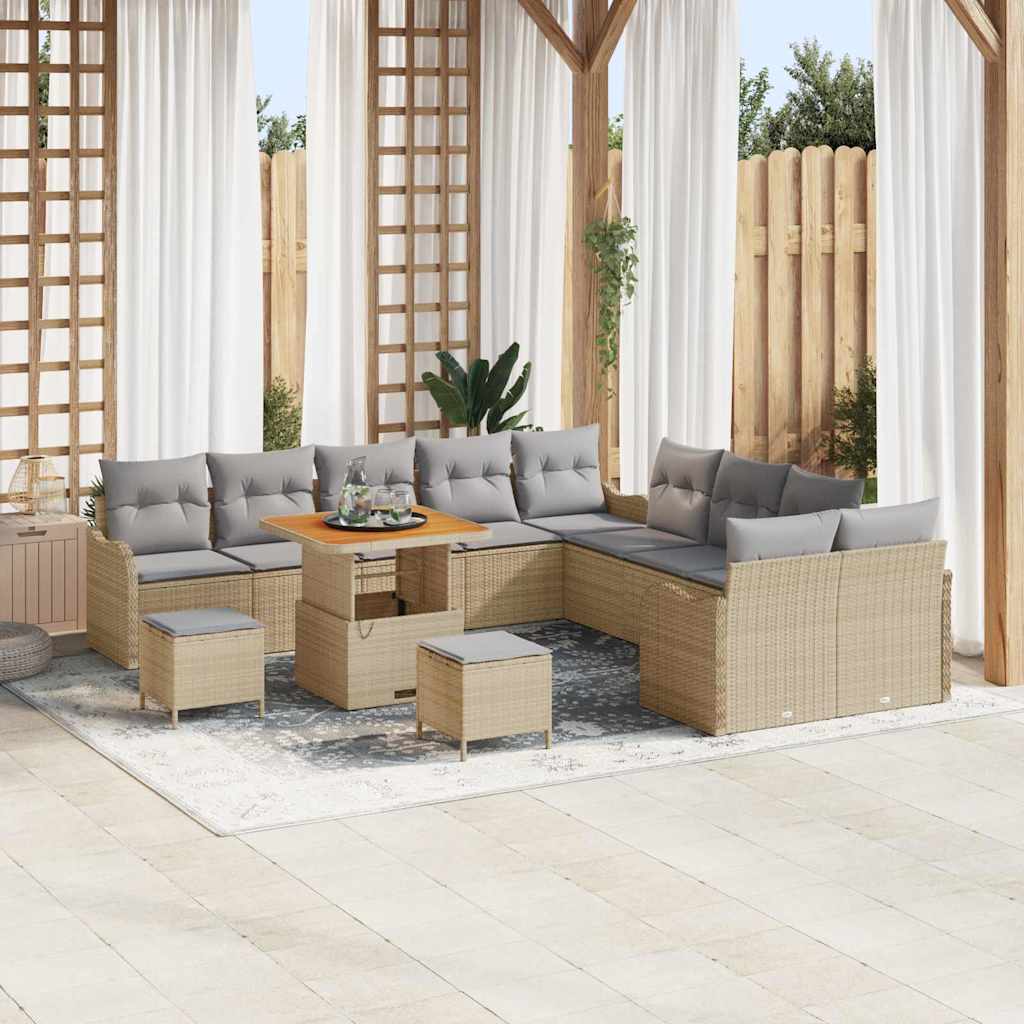 Set Divano da Giardino 13 pcs Beige polyrattan | homemem39