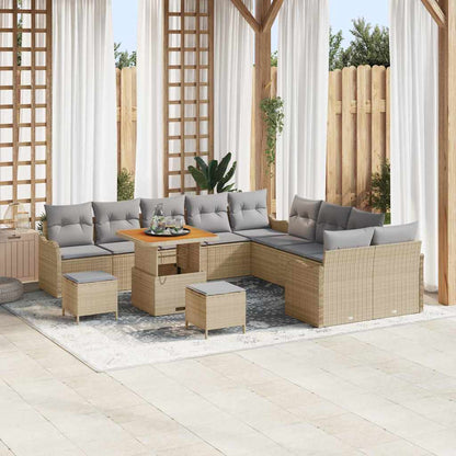 Set Divano da Giardino 13 pcs Beige polyrattan | homemem39
