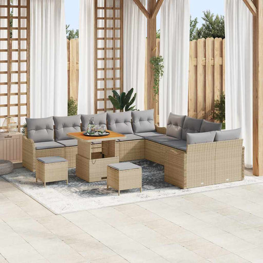Set Divano da Giardino 13 pcs Beige polyrattan - homemem39