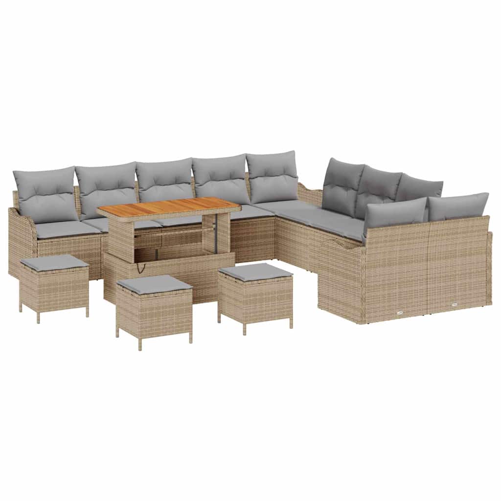 Set Divano da Giardino 14 pcs Beige polyrattan - homemem39