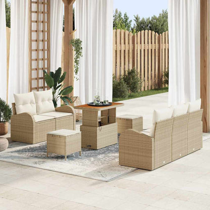 Set Divano da Giardino 8 pcs Beige polyrattan - homemem39