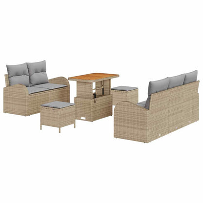 Set Divano da Giardino 8 pcs Beige polyrattan - homemem39