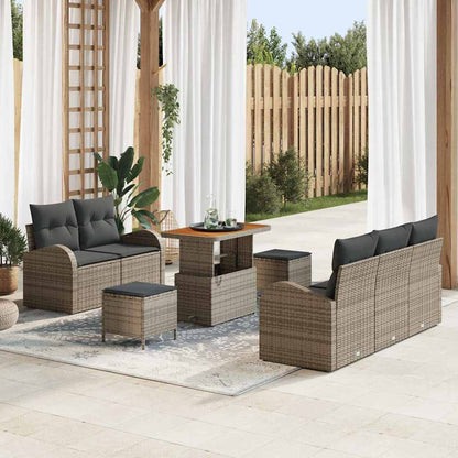 Set Divano da Giardino 8 pcs Grigio polyrattan - homemem39