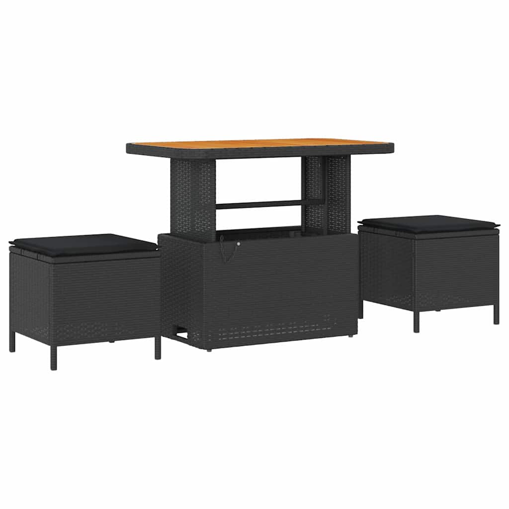 Set Divano da Giardino 9 pz Nero polyrattan | homemem39