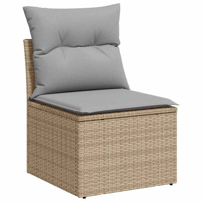 Set Divano da Giardino con cuscino 10 pcs Beige polyrattan