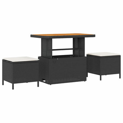 Set Divano da Giardino con cuscino 8 pcs Nero Poly Rattan - homemem39