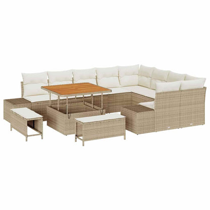 Set Divano da Giardino 12 pcs Beige Poly Rattan - homemem39