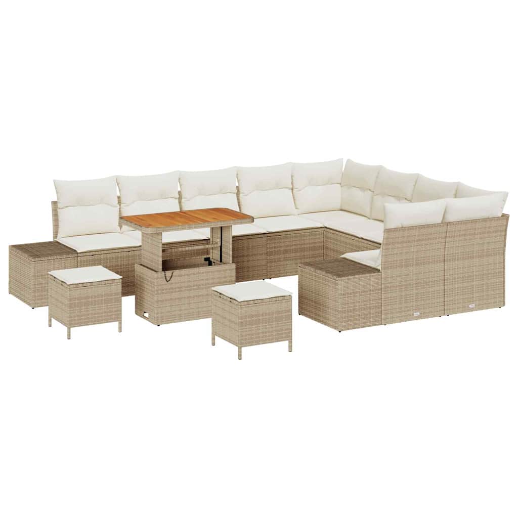 Set Divano da Giardino 12 pcs Beige Poly Rattan - homemem39
