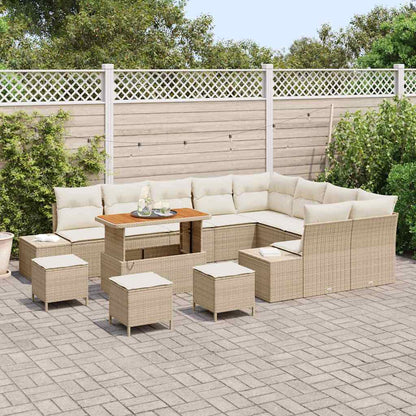 Set Divano da Giardino 13 pcs Beige Poly Rattan - homemem39