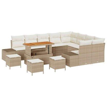 Set Divano da Giardino 13 pcs Beige Poly Rattan - homemem39