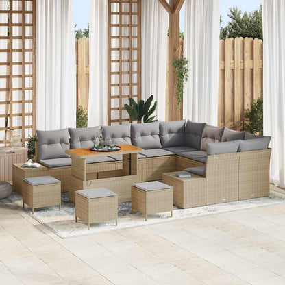 Set Divano da Giardino 13 pcs Beige Poly Rattan - homemem39