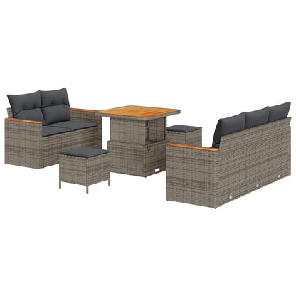 Set Divano da Giardino 8 pcs Grigio polyrattan | homemem39