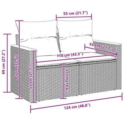 Set Divano da Giardino 10 pz Nero polyrattan | homemem39